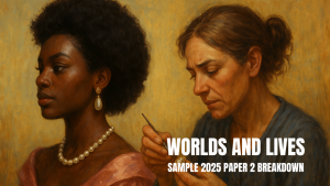Compare the ways that poets present the world in ‘Like an Heiress’ and one other poem from ‘Worlds and Lives’